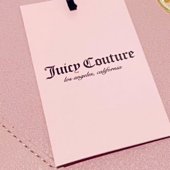 Juicy Couture Taffy Crowns Fit Pink Gold Logo Wristlet Wallet NWT - Picture 8 of 8